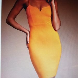 Lulus Orange Sleeveless Bodycon Dress Size L